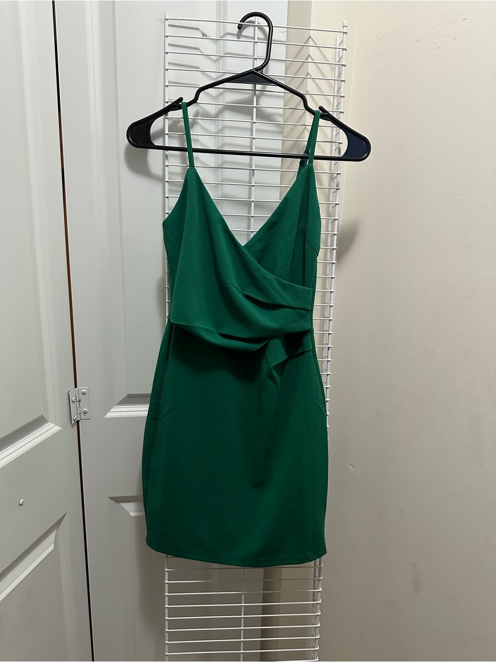 Lulu's Green Draped V-Neck Mini Dress